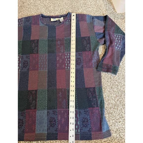 Pasta Sweater Womens M Multicolor Striped Aztec Southwestern Colorful Ramie Knit - Picture 3 of 5